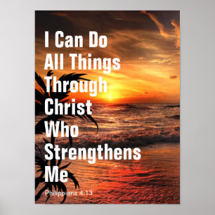 Poster Je Peux Faire Toutes Les Choses Par Le Christ Qui 