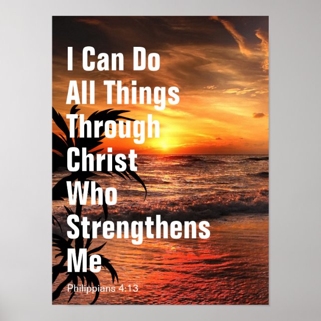 Poster Je Peux Faire Toutes Les Choses Par Le Christ Qui  (Devant)