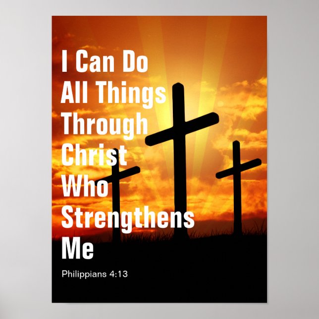 Poster Je Peux Faire Toutes Les Choses Par Le Christ Qui  (Devant)