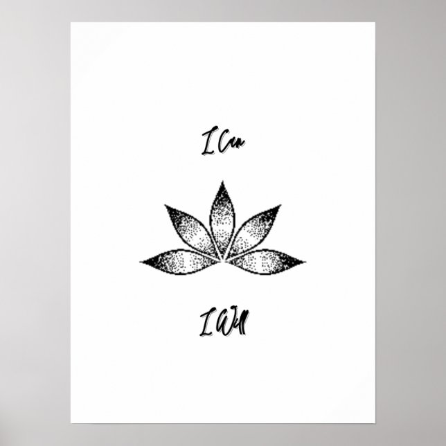 Poster Je Peux Vais Inspirer La Détermination Lotus (Devant)