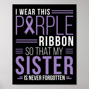 Poster Je Porte Ce Ruban Violet Surdose Jour G