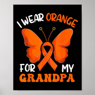 Poster Je Porte De L'Orange Pour Ma Leucémie Papillon Pap