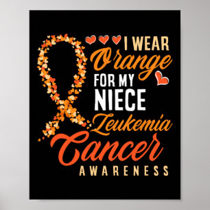Poster Je Porte De L'Orange Pour Ma Nièce Leucémie Cancer