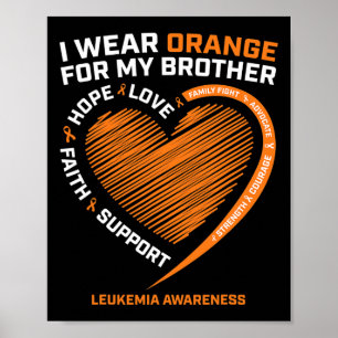 Poster Je Porte De L'Orange Pour Mon Frère Leucémie Sensi