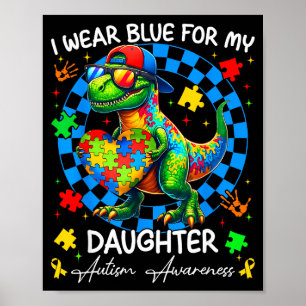 Poster Je porte du bleu pour la fierté de ma fille Sensib
