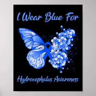 Poster Je Porte Du Bleu Pour La Sensibilisation À L'Hydro