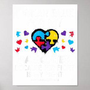 Poster Je porte du bleu pour ma fille contre la lutte con