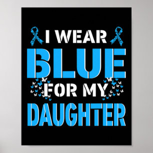 Poster Je Porte Du Bleu Pour Ma Fille Diabète Sensibilisa