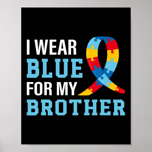 Poster Je Porte Du Bleu Pour Ma Soeur Sensibilisation sur (Devant)