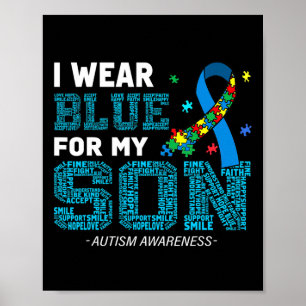 Poster Je Porte Du Bleu Pour Mon Fils Sensibilisation sur