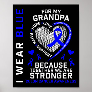 Poster Je Porte Du Bleu Pour Mon Grand-Père Colon Sensibi