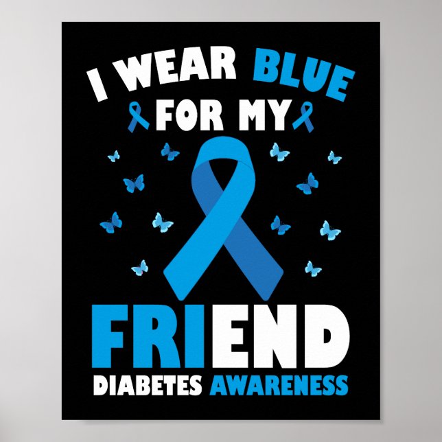 Poster Je Porte Du Blu Pour Mon Ami Sensibilisation Au Di (Devant)