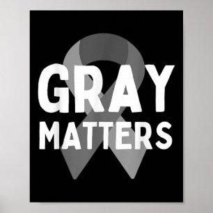 Poster Je Porte Du Gris Pour Sensibilisation À La Tumeur 