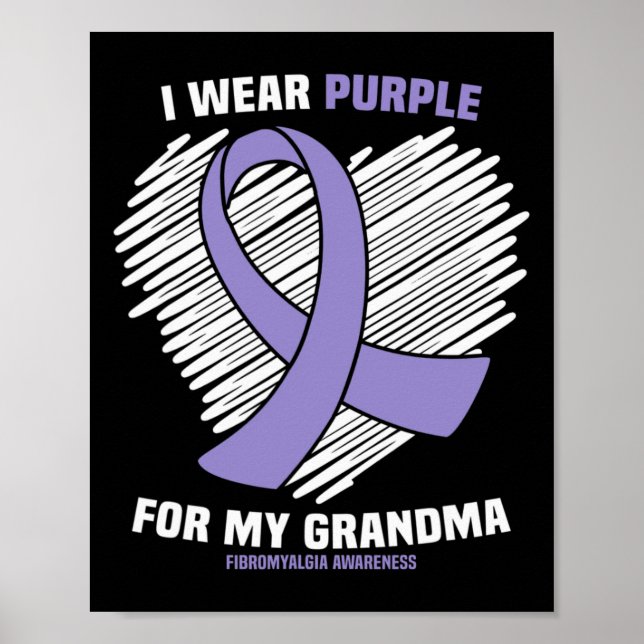 Poster Je Porte Du Purple Pour Mes Grand-Mères Fibromyalg (Devant)