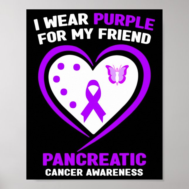 Poster Je Porte Du Purple Pour Mon Ami Cancer Pancréatiqu (Devant)