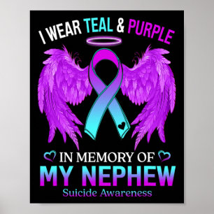 Poster Je Porte Du Purple Turquoise En Mémoire Du Suicide
