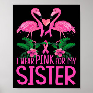 Poster Je Porte Du Rose Pour La Sensibilisation Au Cancer