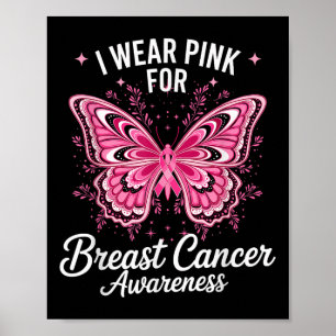 Poster Je porte du rose pour la sensibilisation au cancer