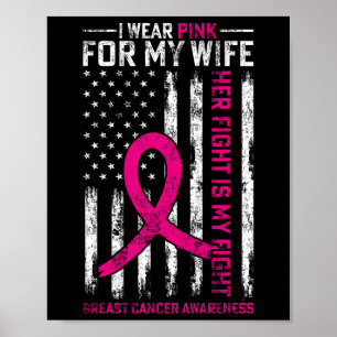 Poster Je Porte Du Rose Pour Ma Femme Sensibilisation Au