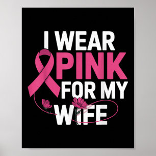 Poster Je Porte Du Rose Pour Ma Femme Sensibilisation Au