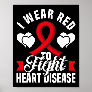 Poster Je Porte Du Rouge Pour Combattre La Sensibilisatio