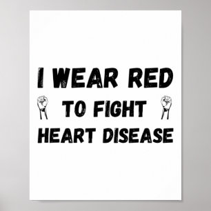 Poster Je Porte Du Rouge Pour Combattre Les Maladies Card