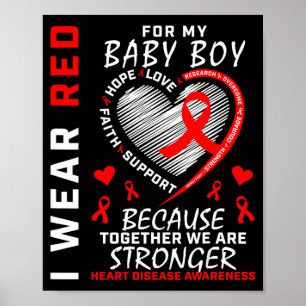 Poster Je Porte Du Rouge Pour La Journée De Sensibilisati