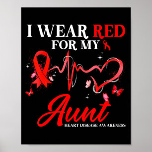Poster Je porte du rouge pour la sensibilisation à la mal
