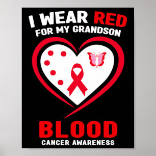 Poster Je porte du rouge pour la sensibilisation au cance