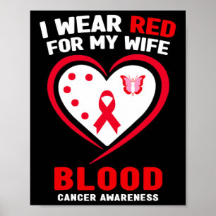 Poster Je porte du rouge pour la sensibilisation au cance