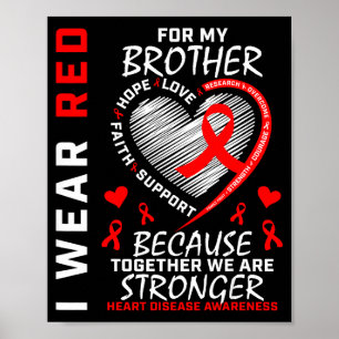Poster Je porte du rouge pour mon frère pour la sensibili