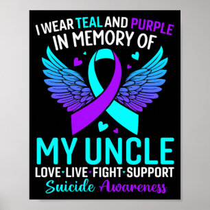 Poster Je Porte Du Sarcelle Et Du Violet Pour La Préventi