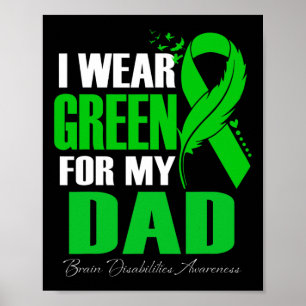 Poster Je Porte Du Vert Pour Mon Père Handicap Cerveau
