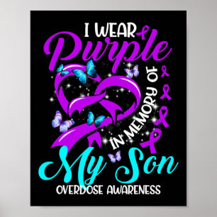 Poster Je Porte Du Violet En Mémoire De Mon Fils Surdose 