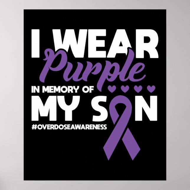 Poster Je Porte Du Violet En Mémoire De Mon Fils Surdose  (Devant)