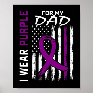 Poster Je porte du violet pour la sensibilisation au canc
