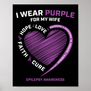 Poster Je Porte Du Violet Pour Ma Femme Epilepsie Sensibi