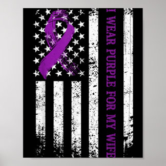 Poster Je porte du violet pour ma femme Sensibilisation a