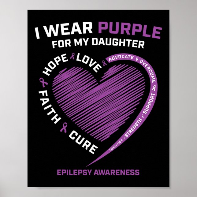 Poster Je Porte Du Violet Pour Ma Fille Maman Papa Epilep (Devant)