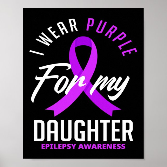 Poster Je Porte Du Violet Pour Ma Fille Sensibilisation À (Devant)