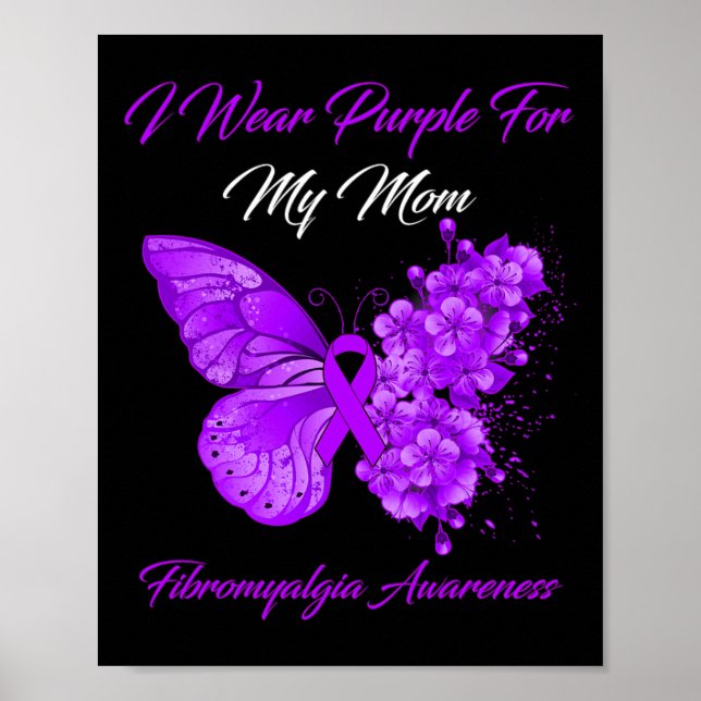 Poster Je Porte Du Violet Pour Ma Mère Fibromyalgia Warri (Devant)