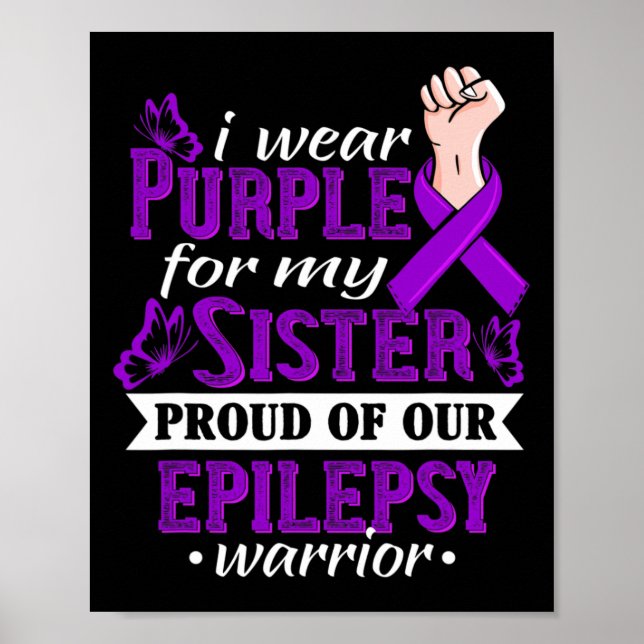 Poster Je Porte Du Violet Pour Ma Soeur Epilepsie Guerriè (Devant)