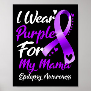 Poster Je Porte Du Violet Pour Mes Cadeaux De Sensibilisa