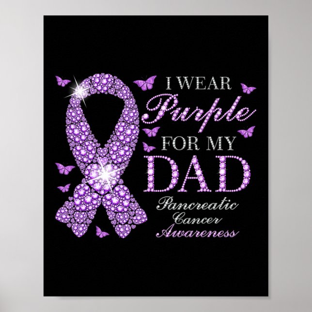 Poster Je Porte Du Violet Pour Mon Père Pancréatique Canc (Devant)