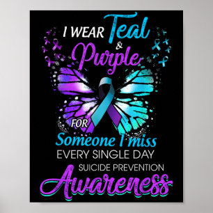 Poster Je Porte le & Turquoise; Purple Suicide Prevent