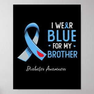 Poster Je porte le bleu pour mon frère la sensibilisation