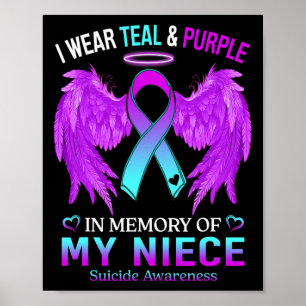 Poster Je Porte Le Purple Turquoise En Mémoire Du Suicide