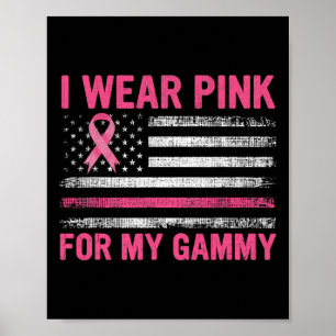 Poster Je Porte Le Rose Pour Ma Gamme Sensibilisation Au