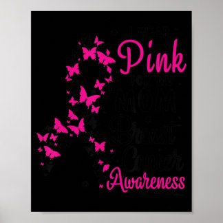 Poster Je porte le rose pour ma mère Sensibilisation au c
