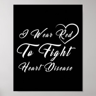 Poster Je Porte Le Rouge Pour Combattre Les Maladies Card